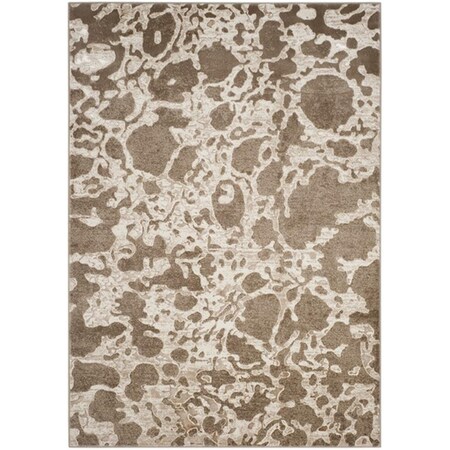 Flowers First 5 ft. 1 in. x 7 ft. 6 in. Vogue Power Loomed Area Rug, Light Brown - Medium Rectangle FL1860160